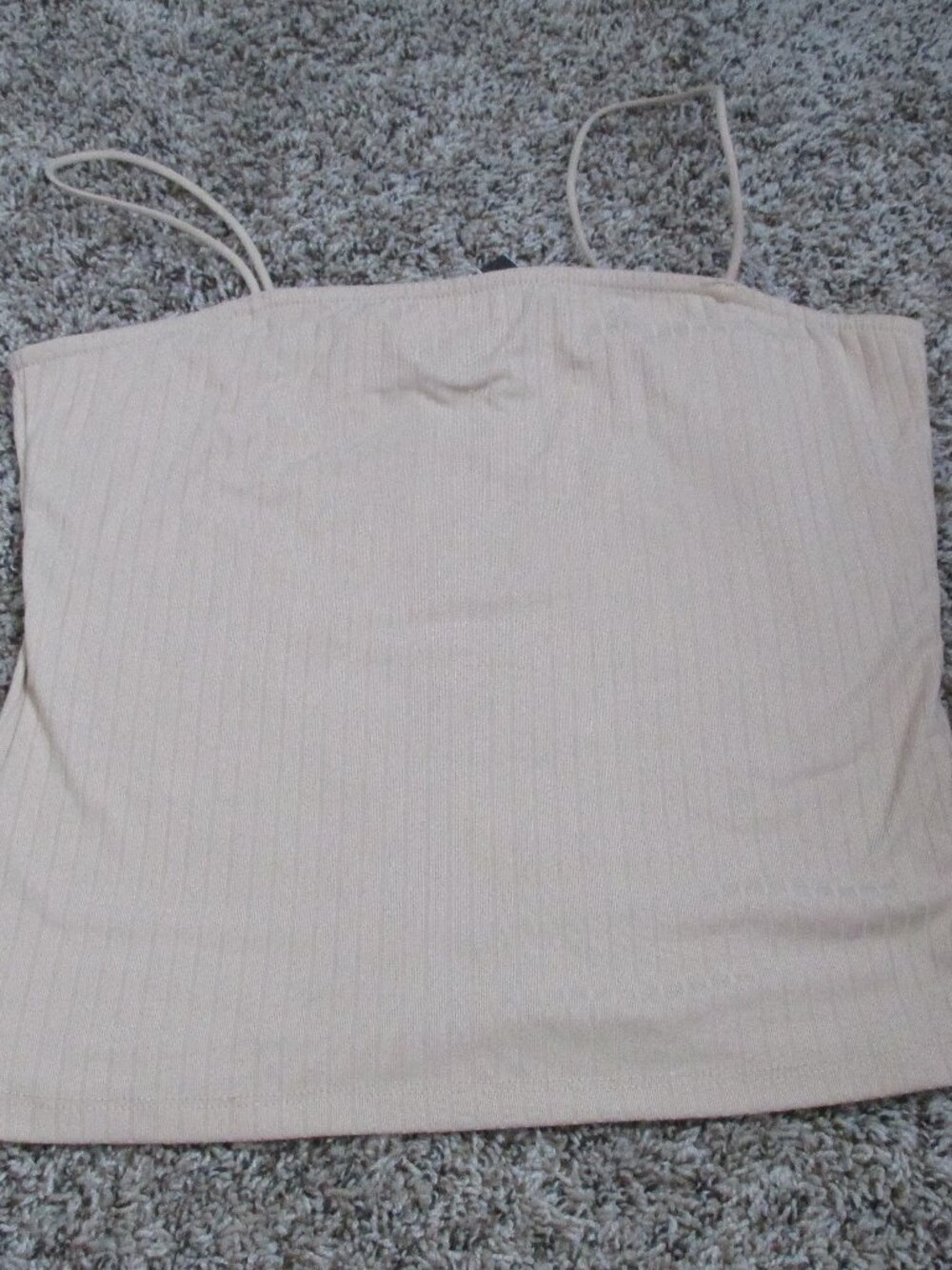 Rue21 Crop Top Pullover Belly Spaghetti Strap Tank Top Shirt Womens XL Beige Tan